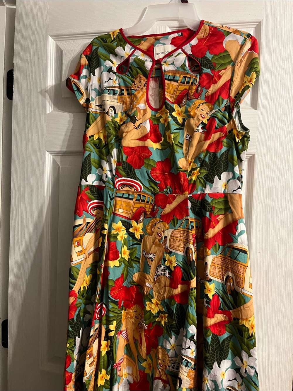 Tropical Pinup Print Dress - Multi